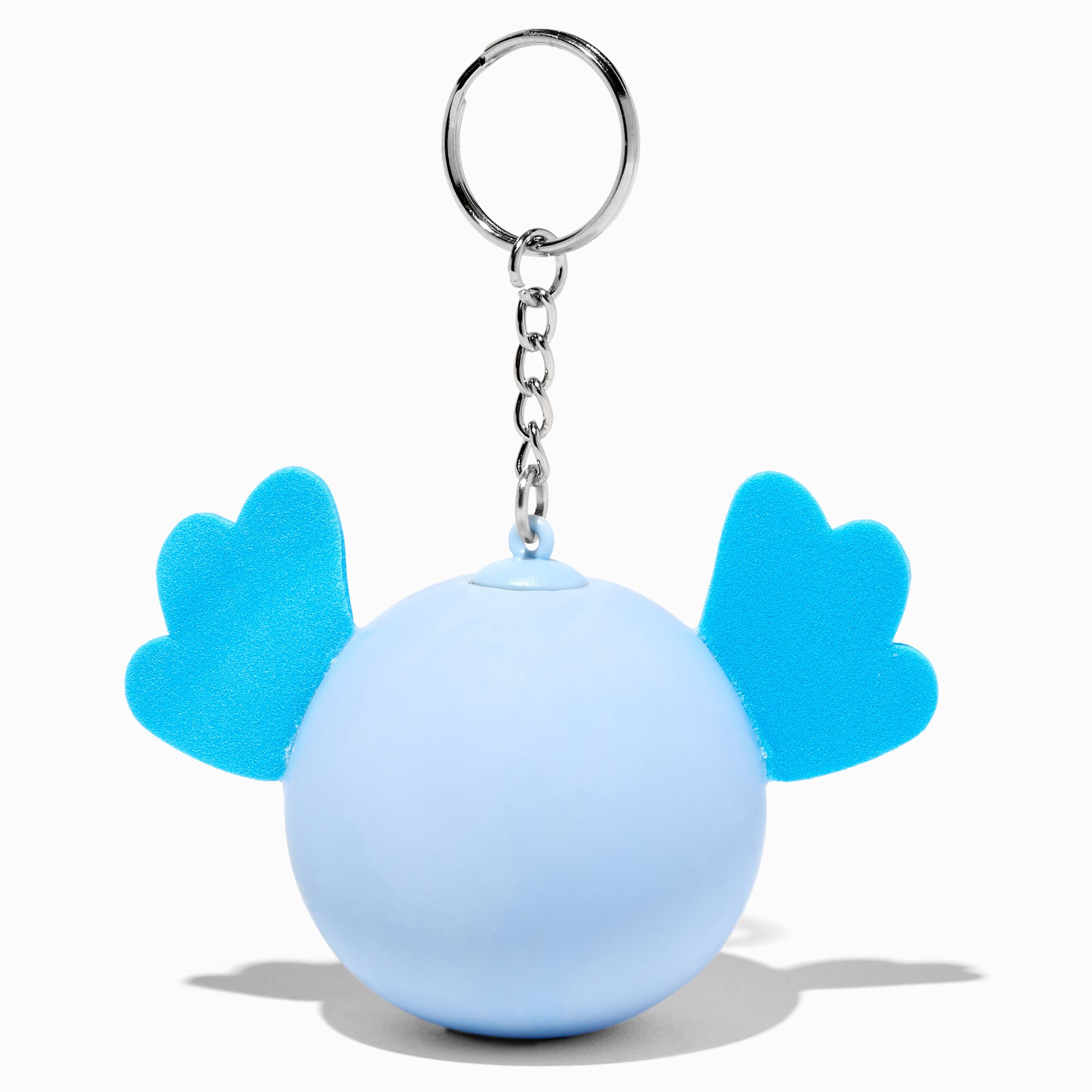 Porte-clés balle anti-stress axolotl bleu,