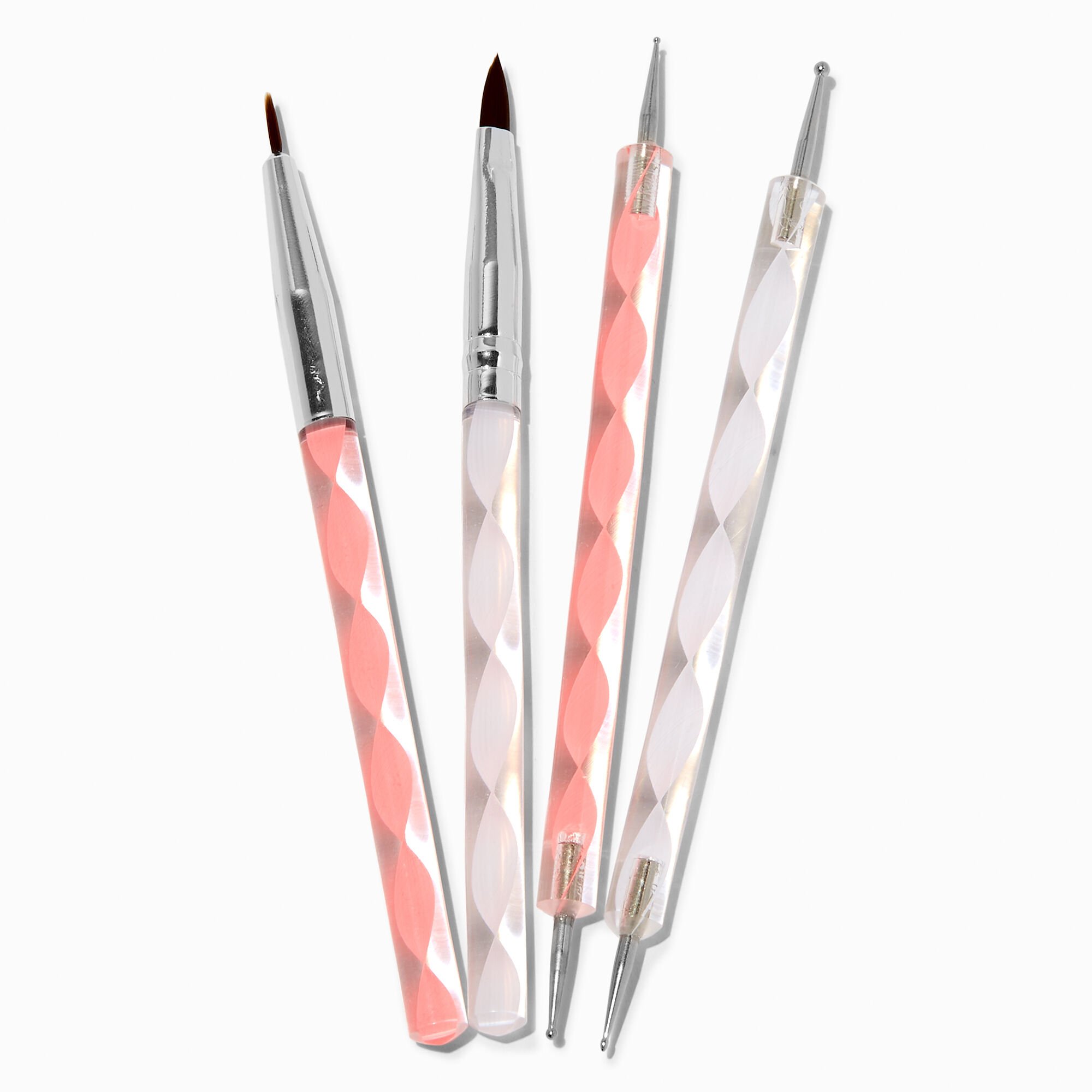 Pink & Clear Nail Art Tool Set - 5 Pack,