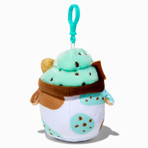 &#35;Plush Goals by Cuddle Barn&reg; Claire&#39;s Exclusive 3&#39;&#39; Mint Chocolate Chip Mooshake Soft Toy Bag Clip,