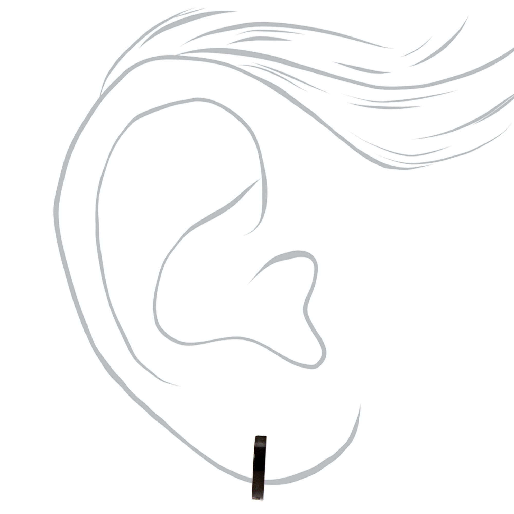 C LUXE by Claire's Black Titanium 7MM Mini Hoop Earrings,