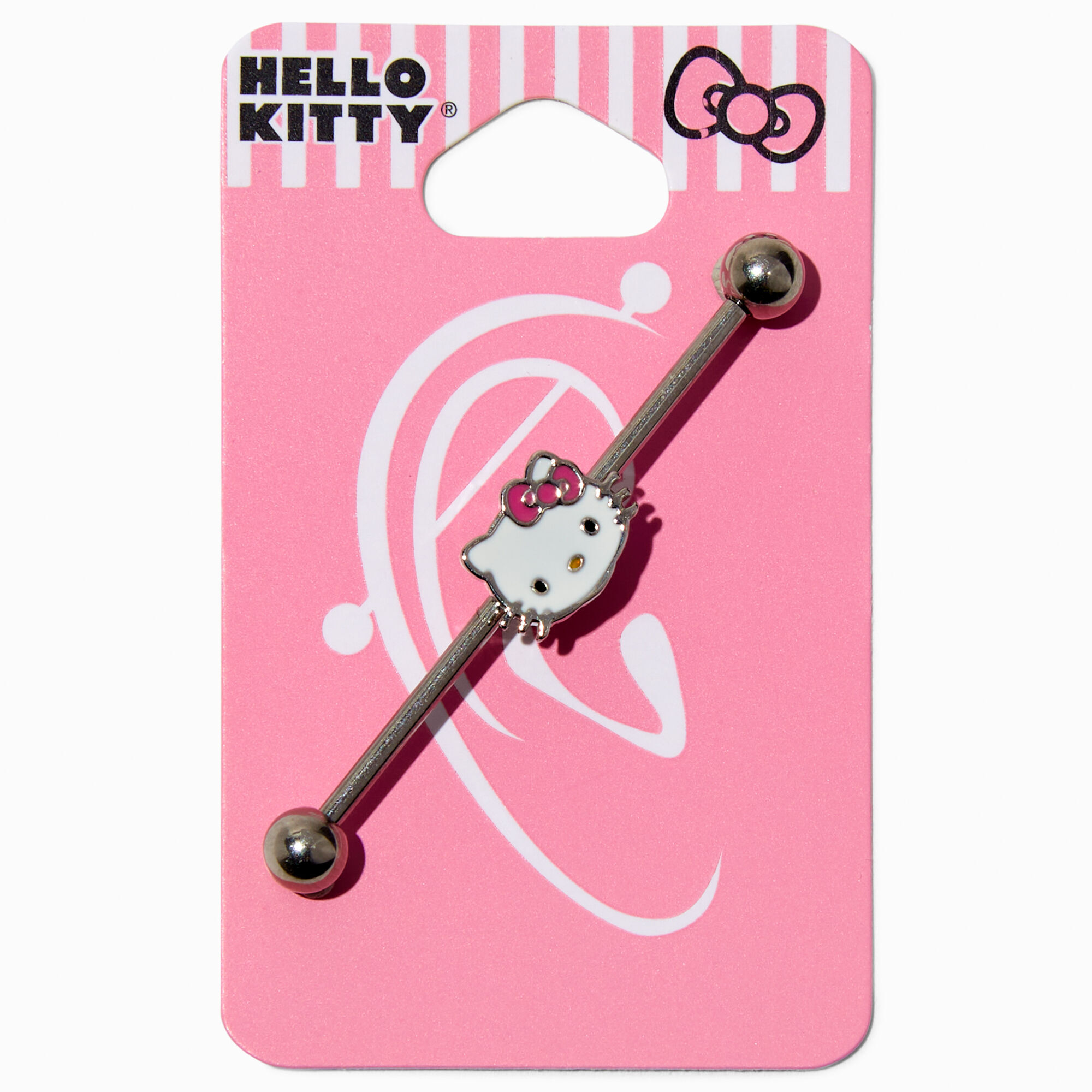 Hello Kitty® Enamel Face 14G Industrial Bar,