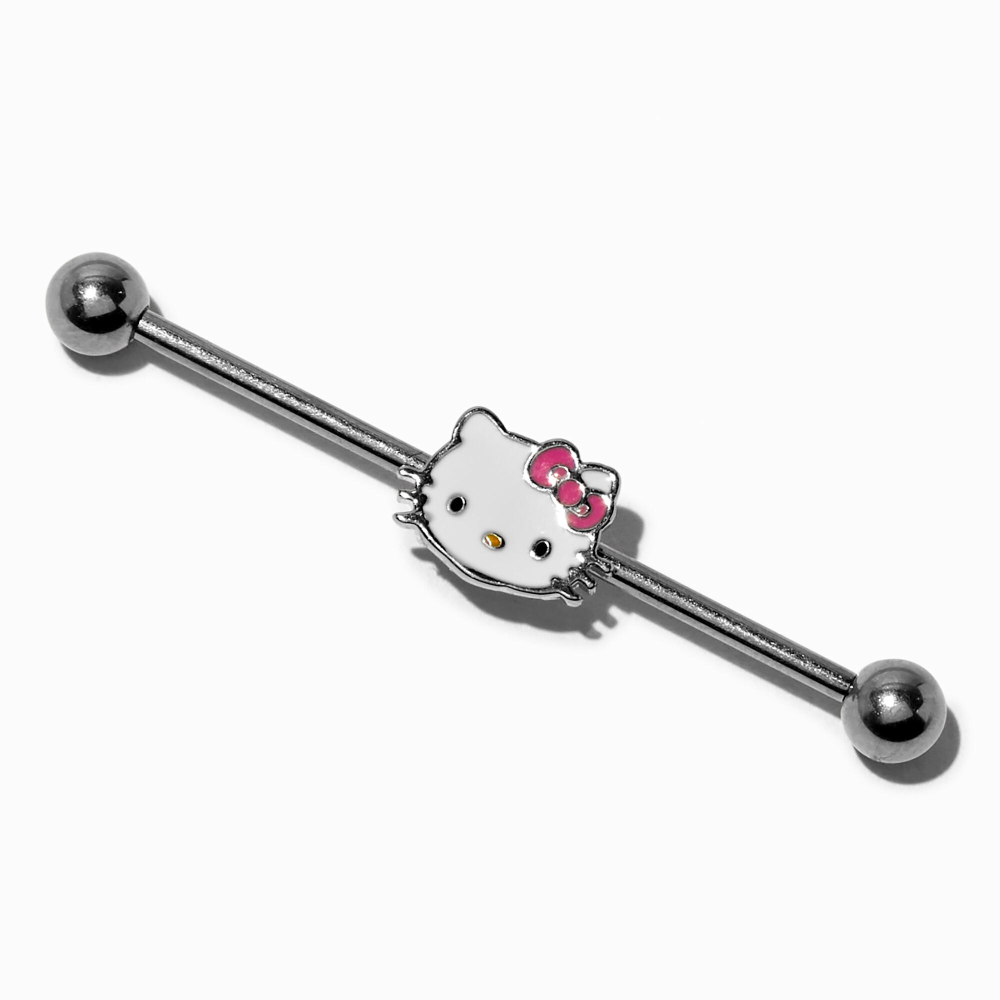 Hello Kitty® Enamel Face 14G Industrial Bar,