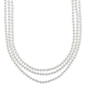 Collier multi-rangs en perles d&#39;imitation,